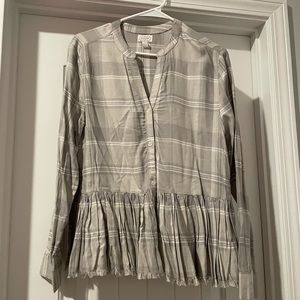 Plaid pleated top
